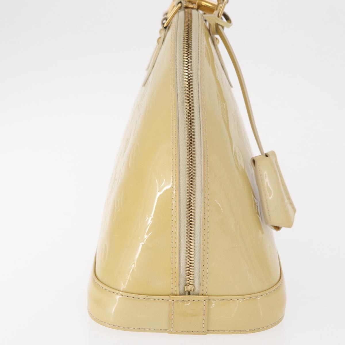 Louis Vuitton Alma Handbag Patent Leather Beige Patent_Leather Handbag (Authentic  )