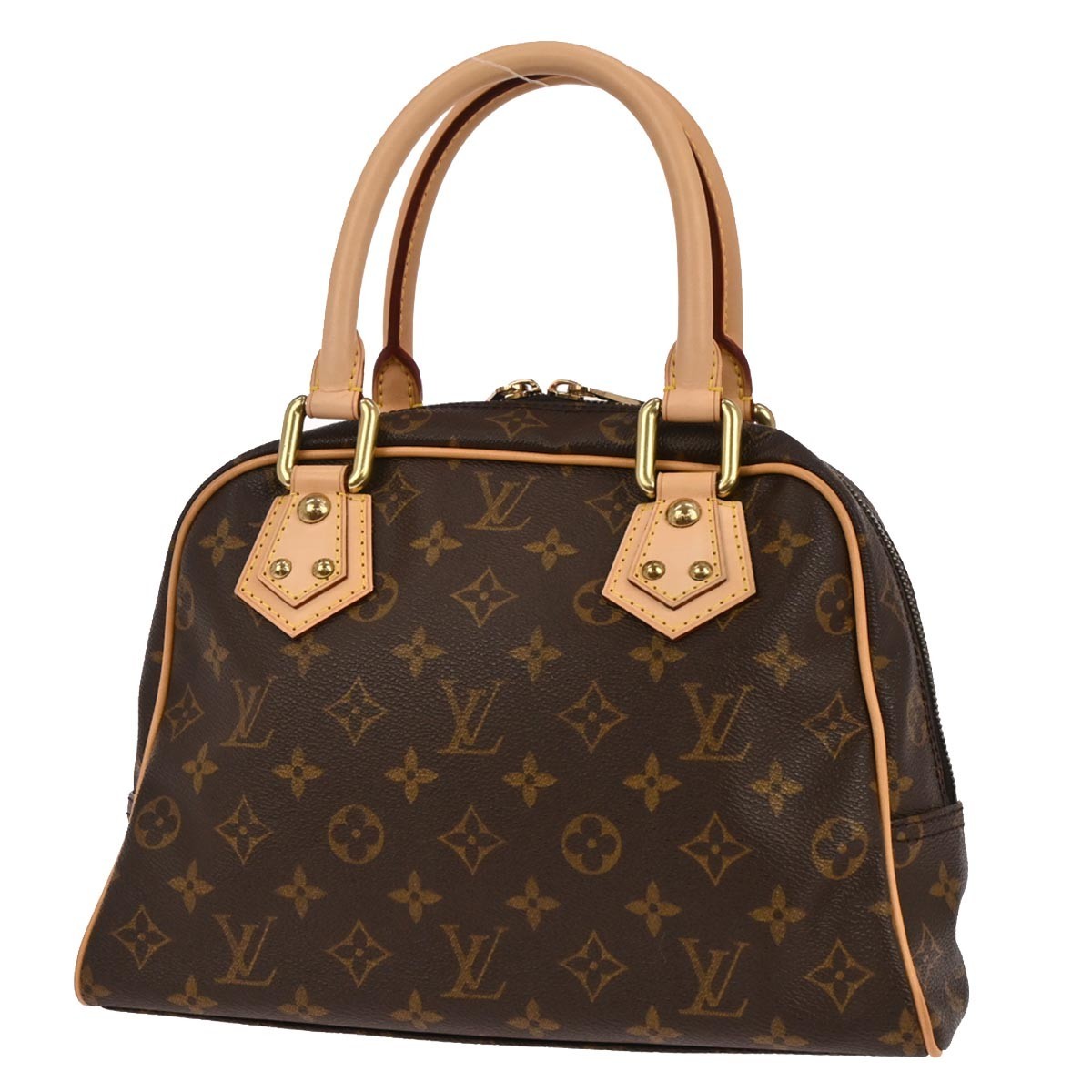 Louis Vuitton Manhattan Handbag Monogram Canvas Brown Canvas Handbag (Authentic  )