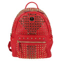MCM Vintage Vicetos Backpack Leather Red Leather Backpack Bag (Authentic  )