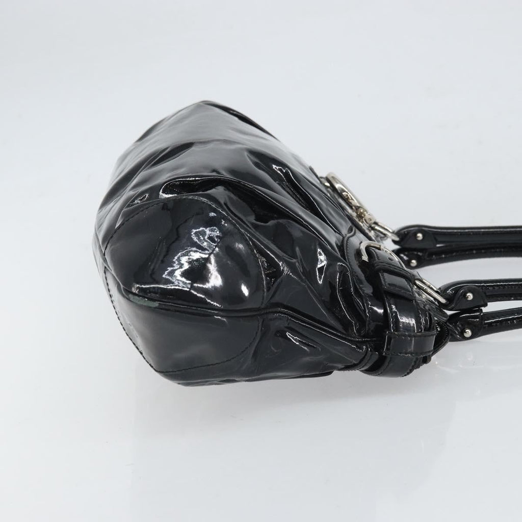 Salvatore Ferragamo Marisa Crossbody Patent Leather Black Patent_Leather Handbag (Authentic  )