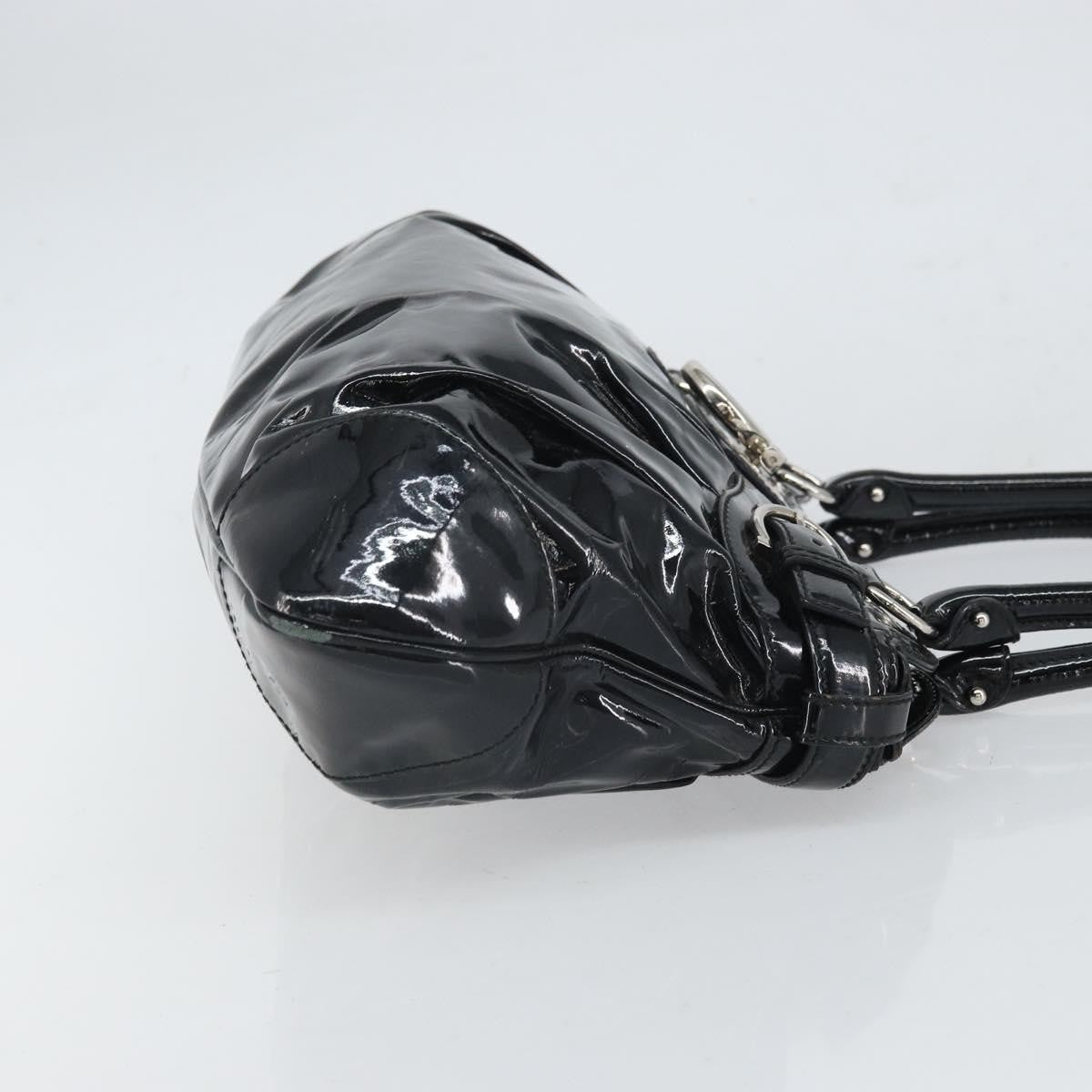Salvatore Ferragamo Marisa Crossbody Patent Leather Black Patent_Leather Handbag (Authentic  )