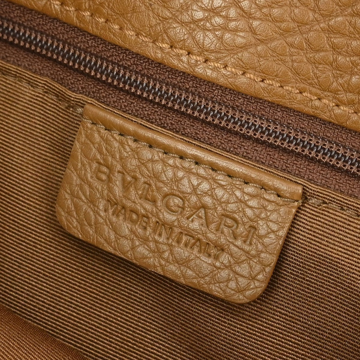 Bvlgari Logomania Handbag Canvas Brown Canvas Handbag (Authentic  )