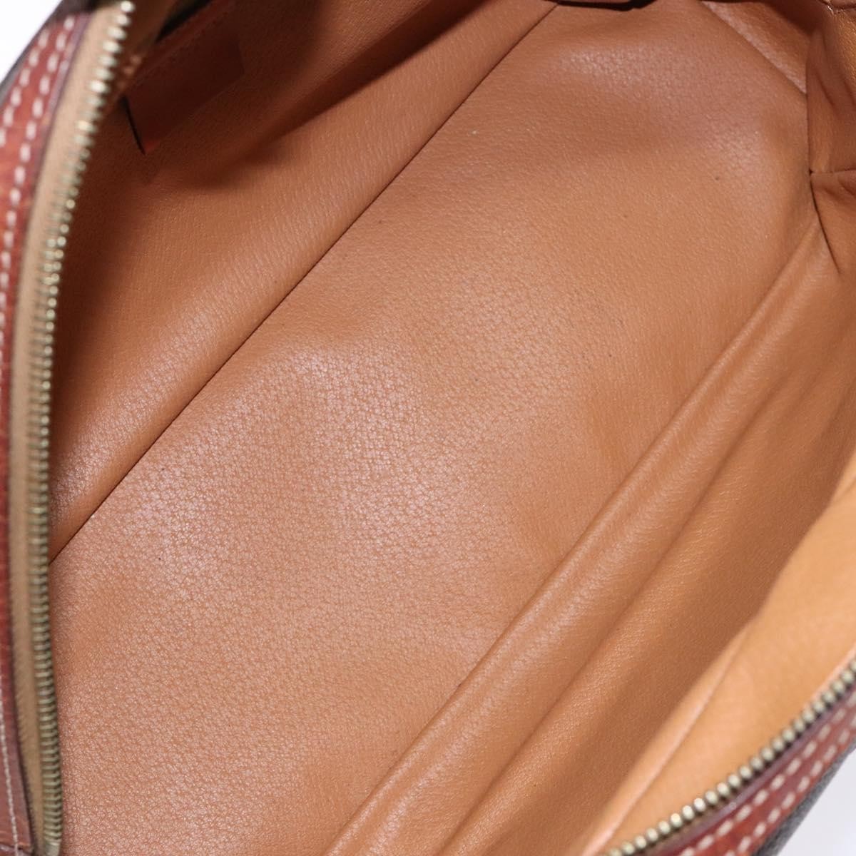 Celine Macadam Handbag Macadam With Leather Brown Canvas Handbag (Authentic  )
