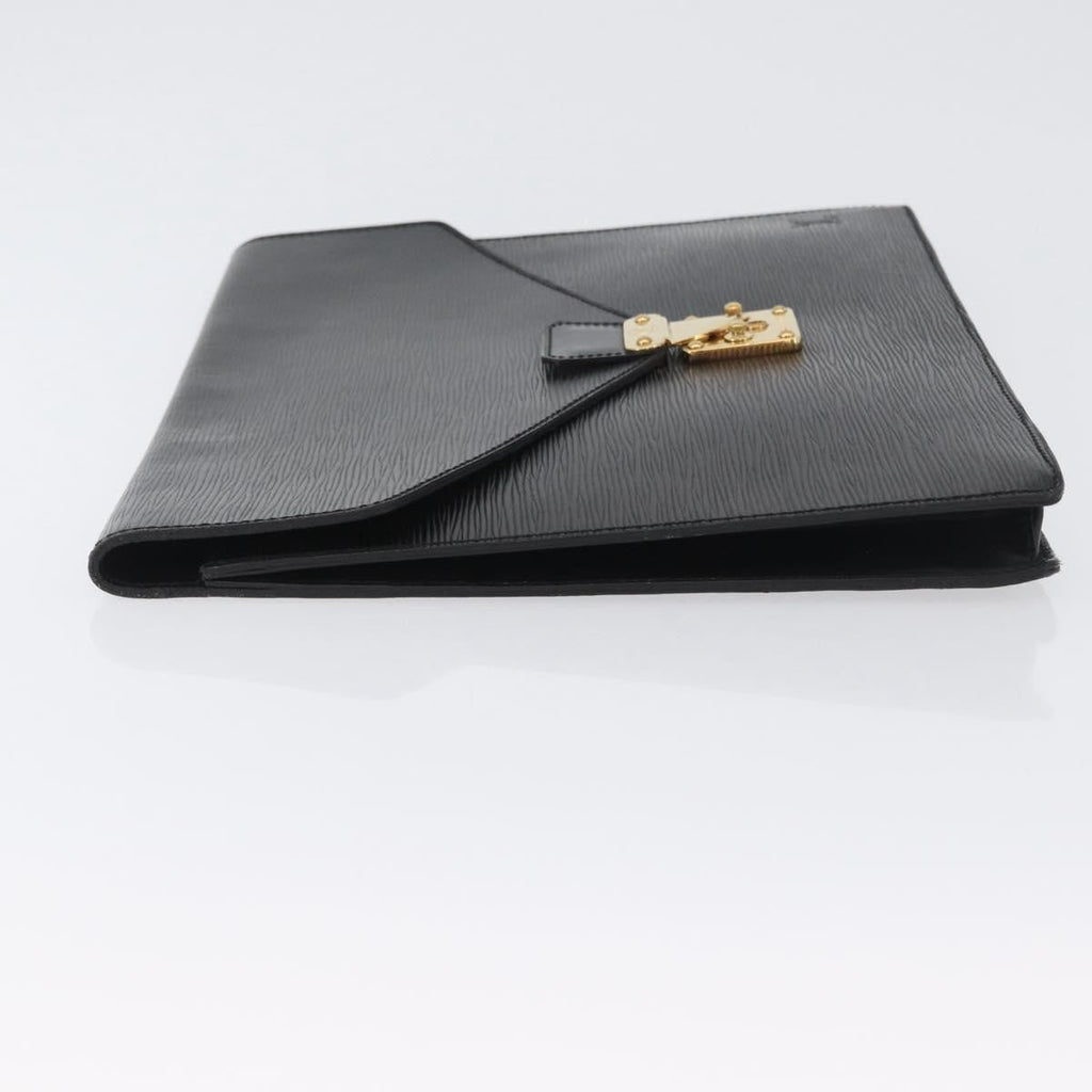 Louis Vuitton Porte-Documents Senateur Bag Epi Leather Black Leather Briefcase Bag (Authentic  )
