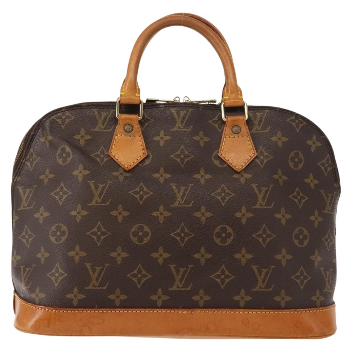 Louis Vuitton Vintage Alma Handbag Monogram Canvas Brown Canvas Handbag (Authentic  )