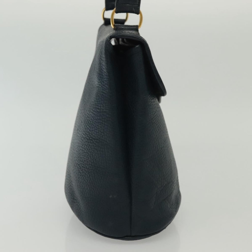 Christian Dior Vintage Handbag Leather Navy Leather Handbag (Authentic  )