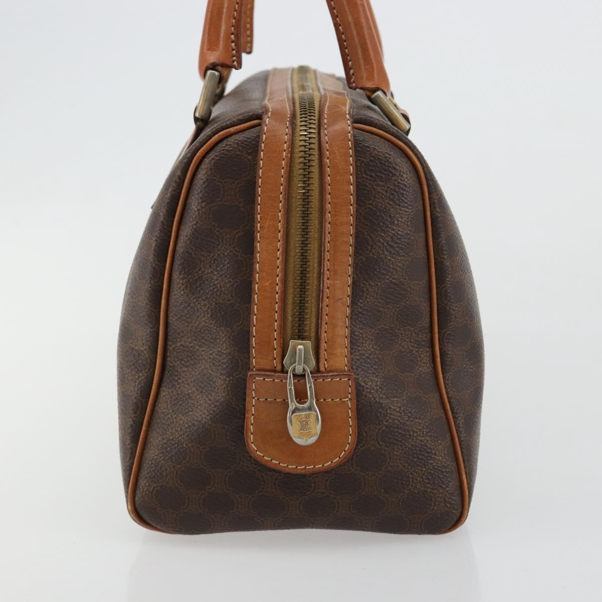 Celine Vintage Triomphe Handbag Canvas Brown Canvas Handbag ( )