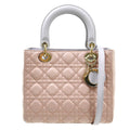 Christian Dior Lady Dior Bag Cannage Quilt Lambskin Pink Leather Handbag ( )