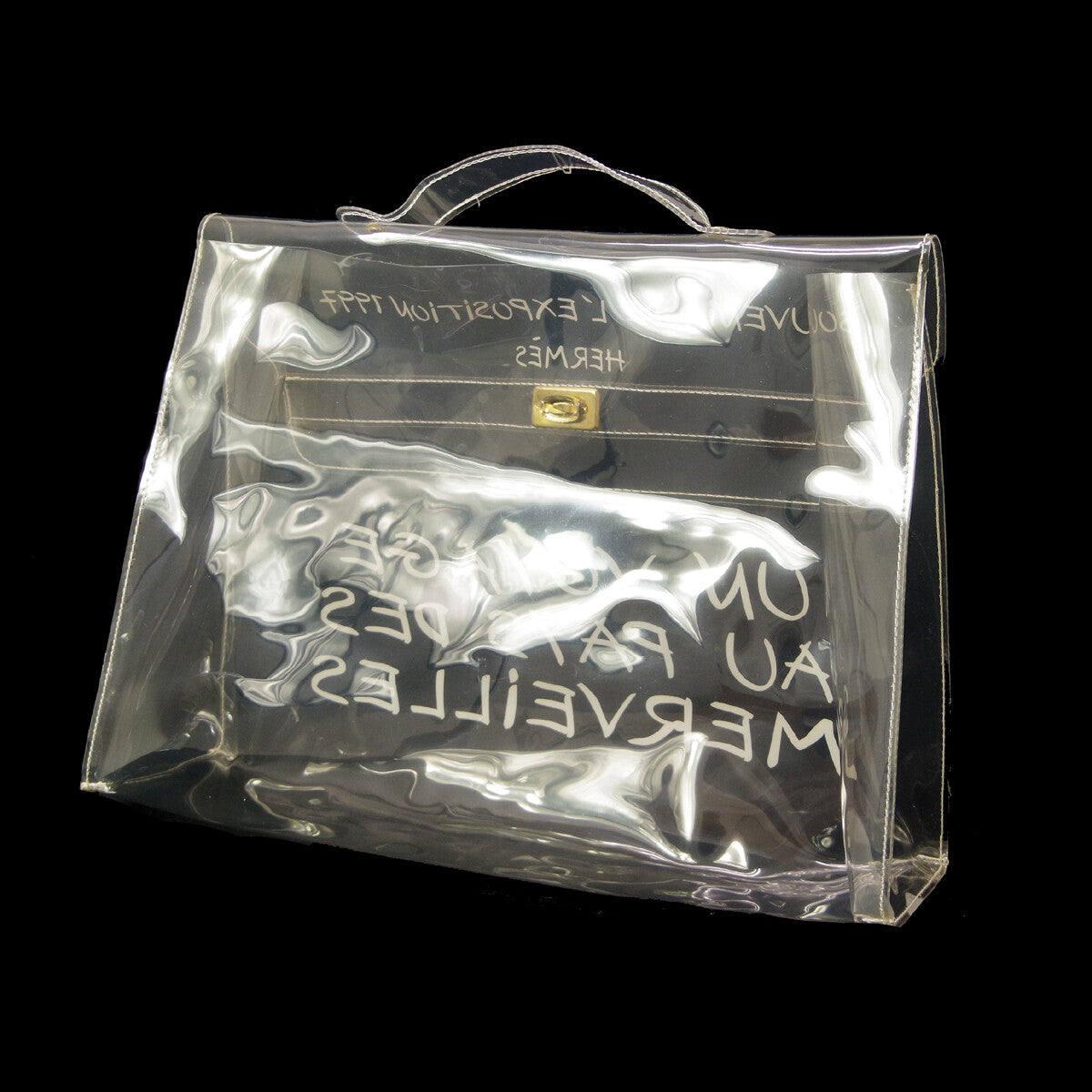Hermes Kelly Souvenir Bag Vinyl Clear Plastic Handbag (Authentic  )