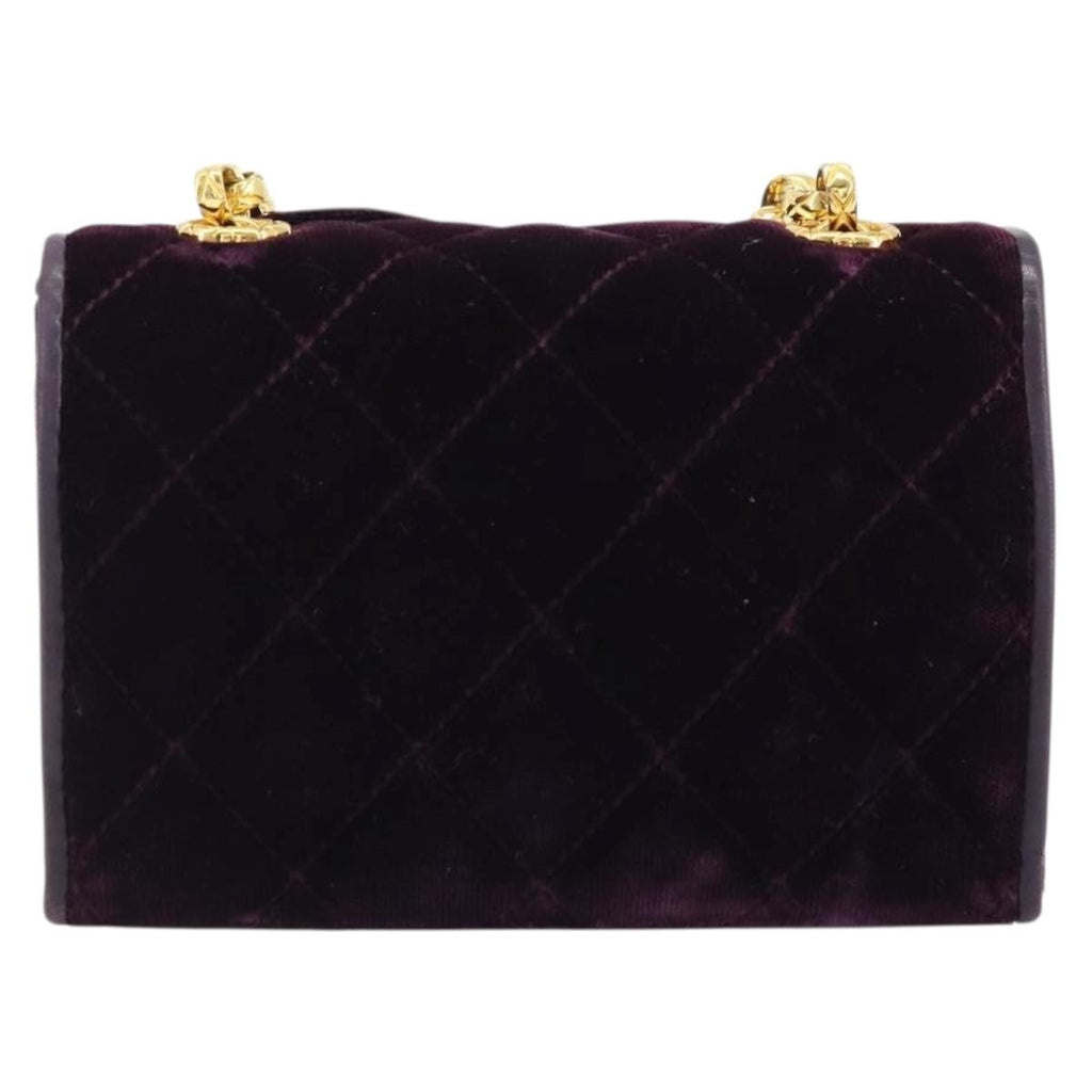 Chanel Wallet On Chain Quilted Velvet Purple Velvet Handbag ( )