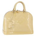 Louis Vuitton Alma Handbag Patent Leather Beige Patent_Leather Handbag (Authentic  )