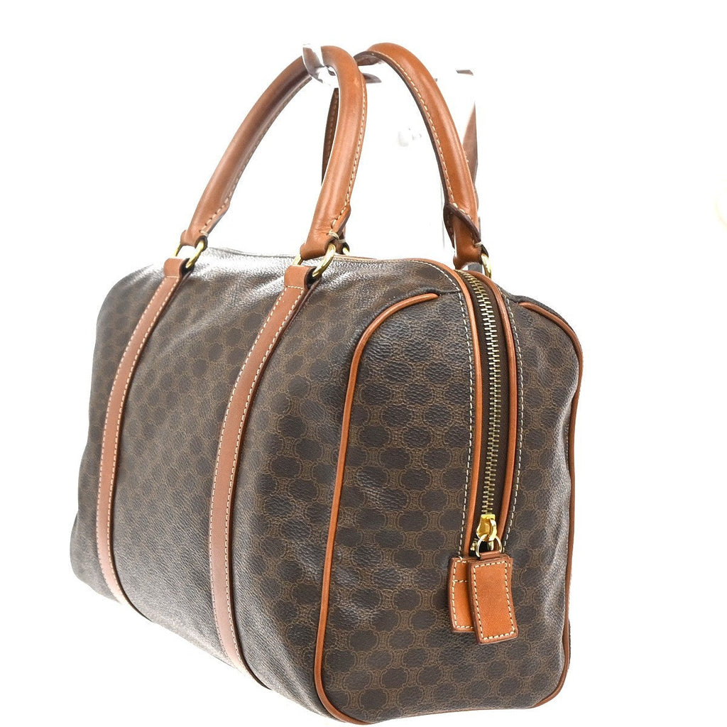 Celine Macadam Handbag Macadam With Leather Brown Pvc Handbag (Authentic  )