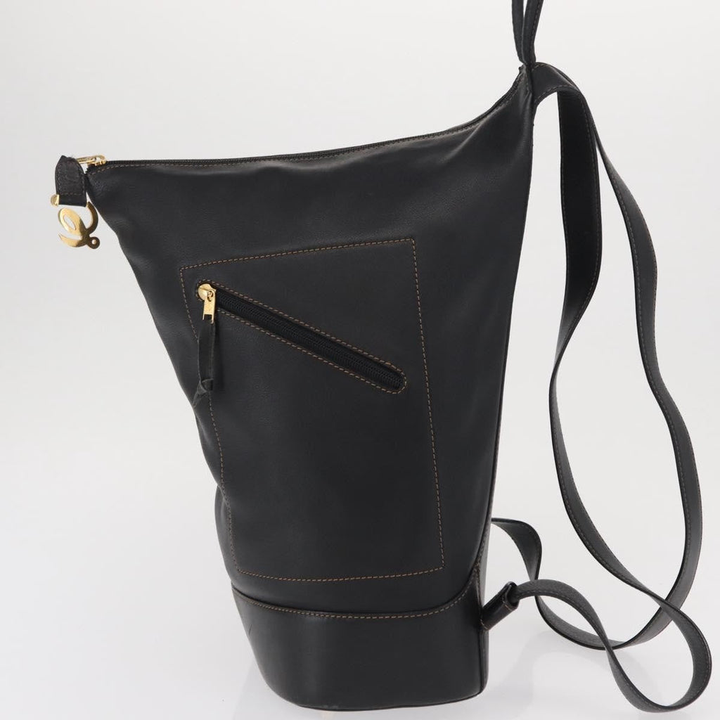 Loewe Anton Backpack Leather Black Leather Backpack Bag (Authentic  )