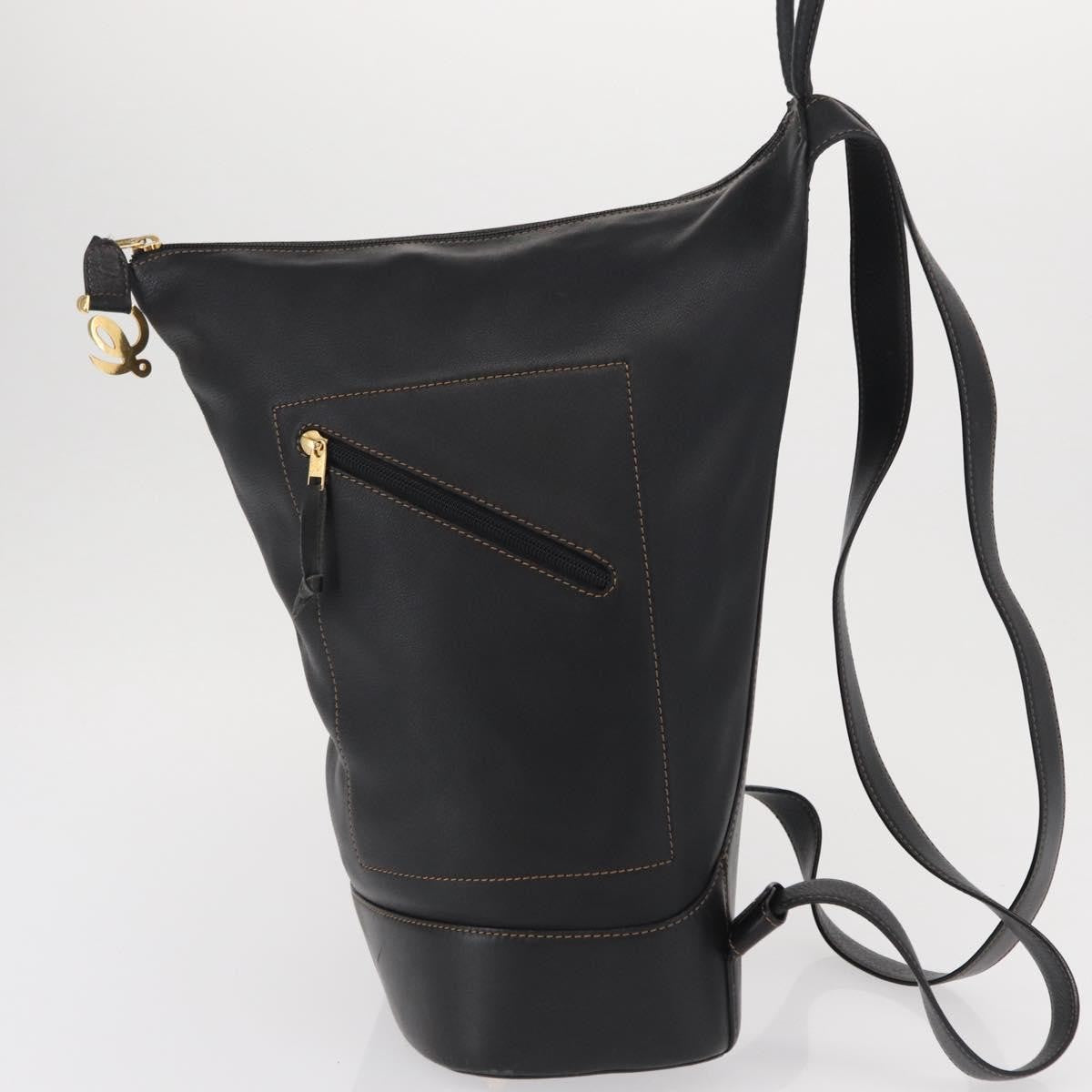 Loewe Anton Backpack Leather Black Leather Backpack Bag (Authentic  )