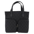 Gucci Double Pocket Tote Gg Canvas Black Canvas Handbag (Authentic  )