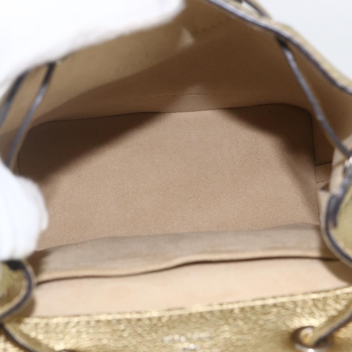 Louis Vuitton Lockme Backpack Leather Gold Leather Backpack Bag (Authentic  )