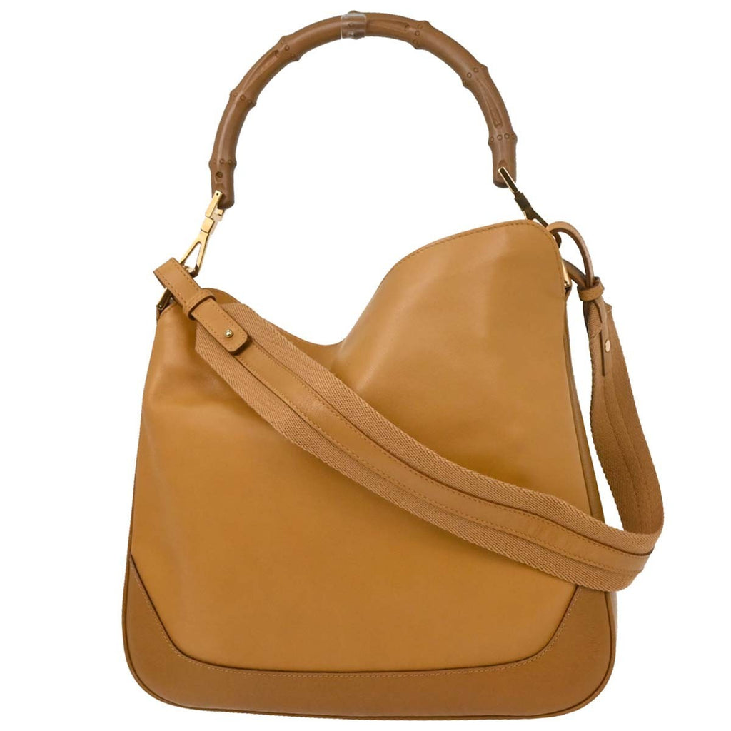 Gucci Diana Bamboo Shoulder Bag Leather Brown Leather Handbag (Authentic  )