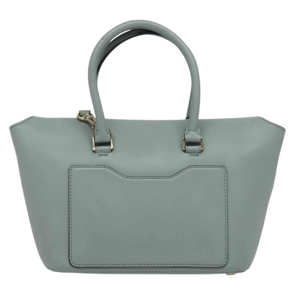 Valentino Garavani Demilune Flap Satchel Leather Blue Leather Bag (Authentic  )
