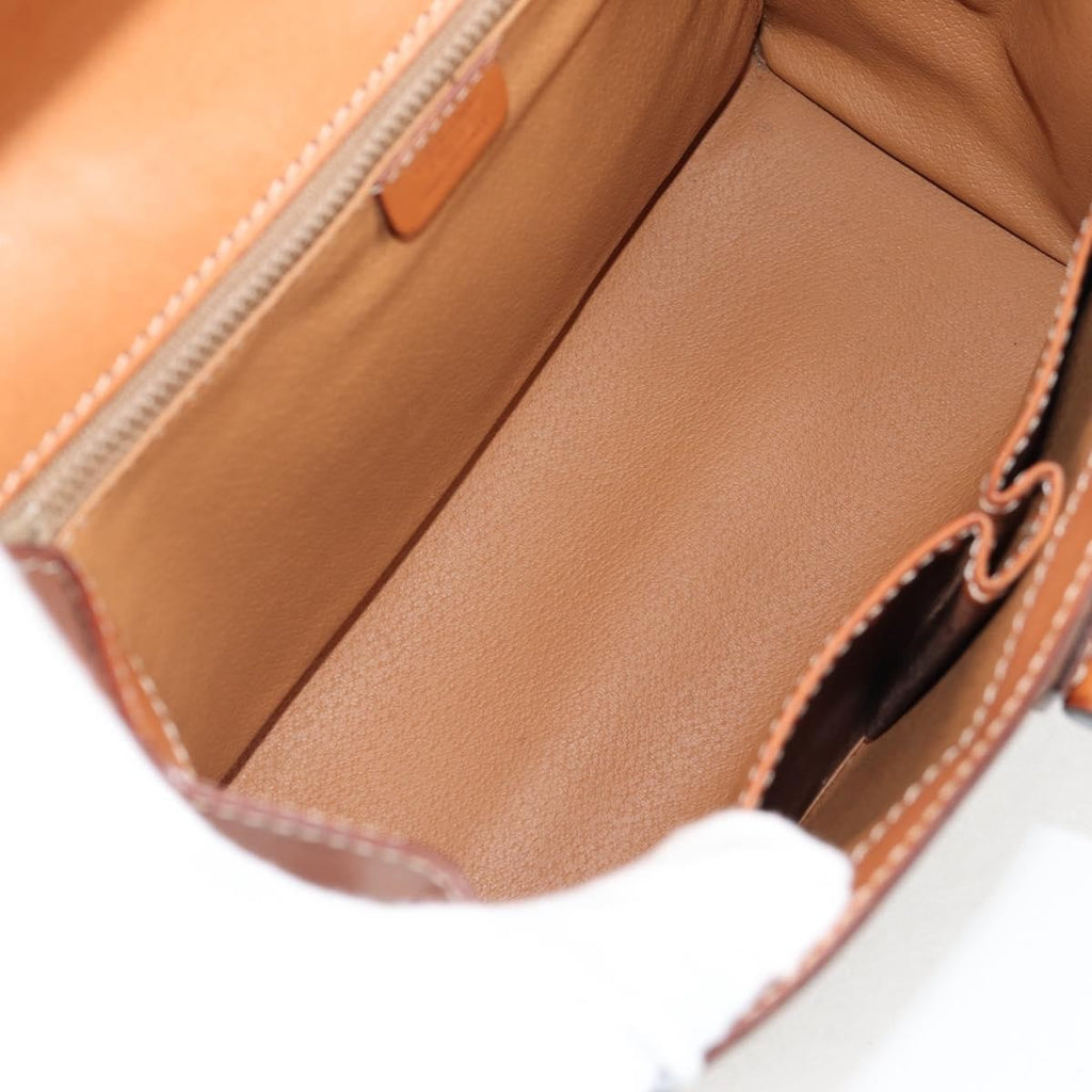 Celine Vintage Convertible Top Handle Bag Macadam Coated Canvas Brown Canvas Bag (Authentic  )