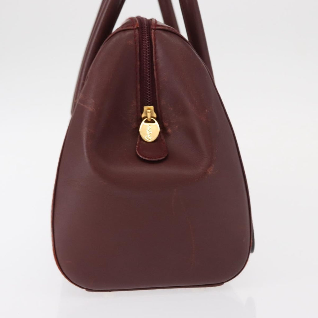 Cartier Must De Cartier Leather Burgundy Leather Handbag (Authentic  )