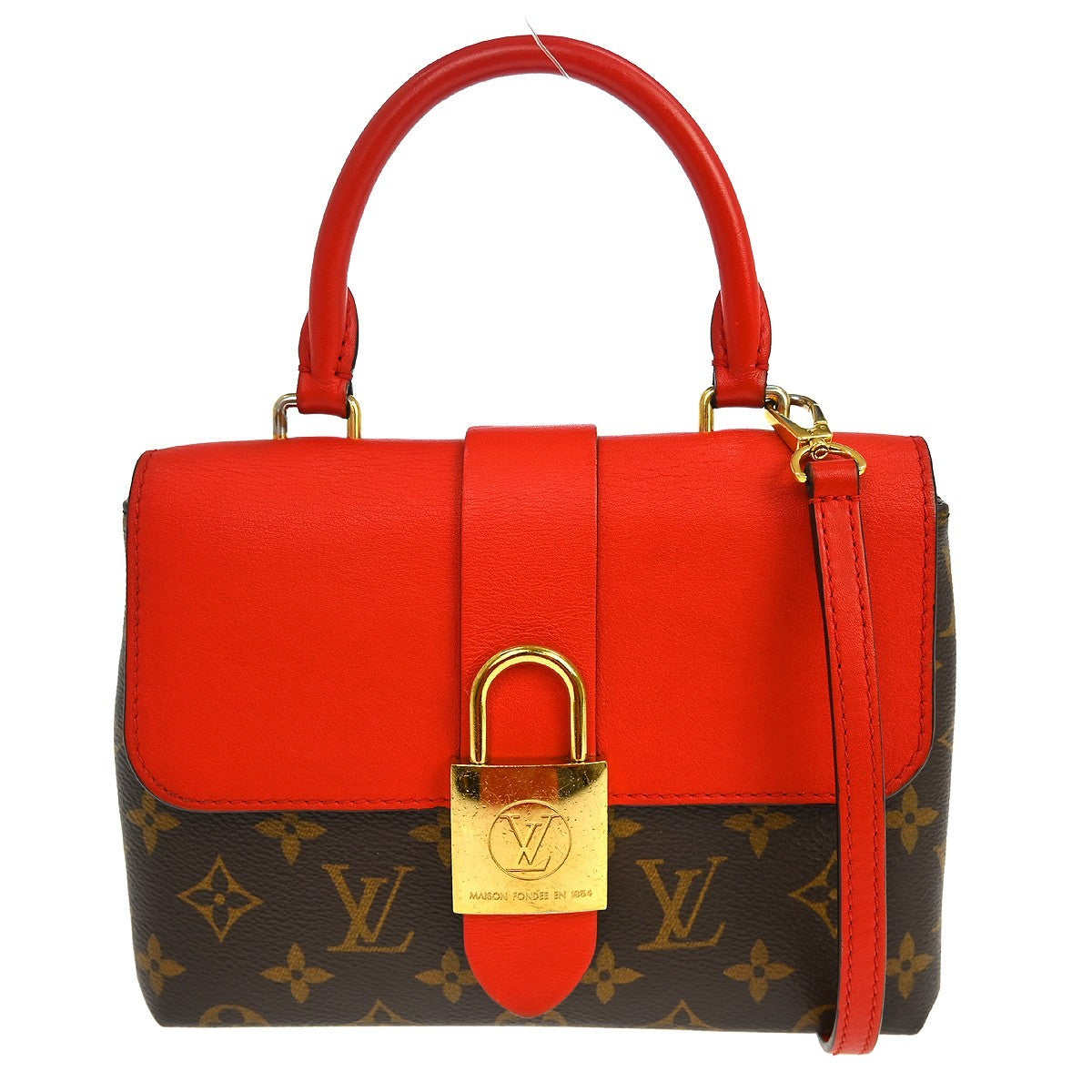 Louis Vuitton Locky Handbag Monogram Canvas With Leather Brown Canvas Handbag ( )