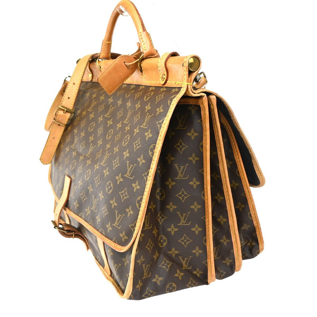 Louis Vuitton Sac Chasse Hunting Bag Monogram Canvas Brown Canvas Briefcase Bag (Authentic  )