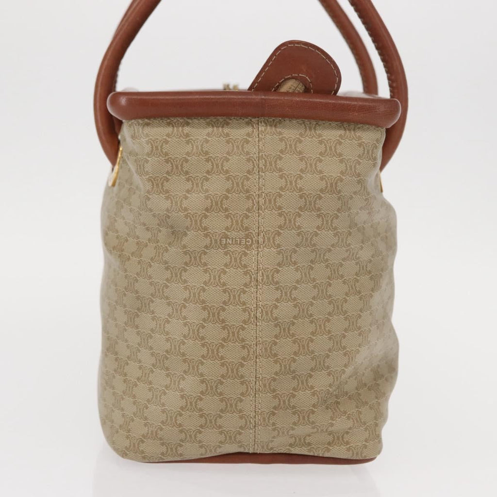 Celine Vintage Macadam Handbag Canvas And Leather Beige Canvas Handbag (Authentic  )