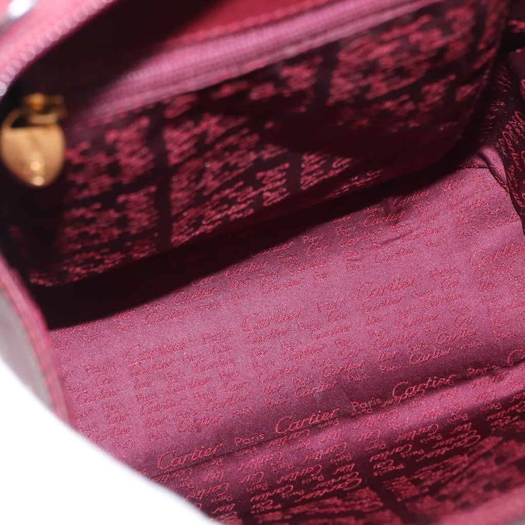 Cartier Happy Birthday Backpack Leather Burgundy Leather Backpack Bag (Authentic  )