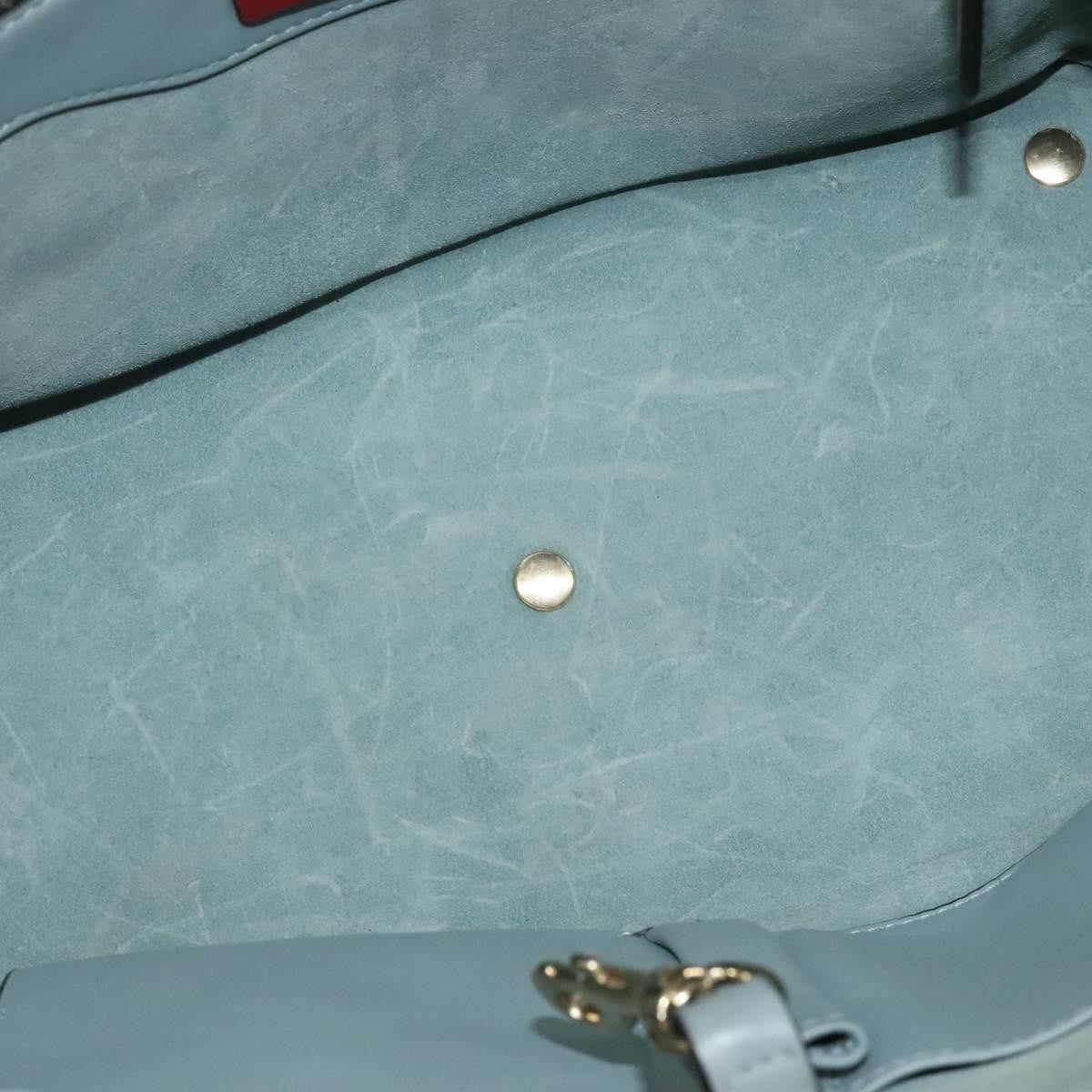 Valentino Garavani Demilune Flap Satchel Leather Blue Leather Bag (Authentic  )