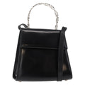 Salvatore Ferragamo Gancini Handbag Leather Black Leather Handbag (Authentic  )