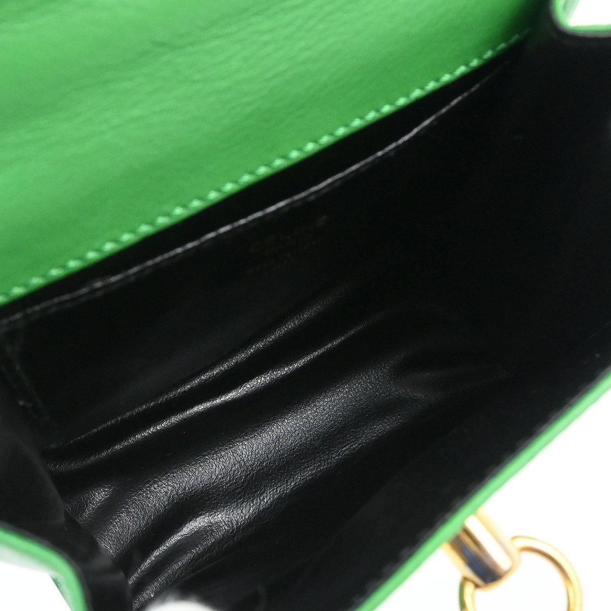 Celine Handbag Leather Green Leather Handbag (Authentic  )