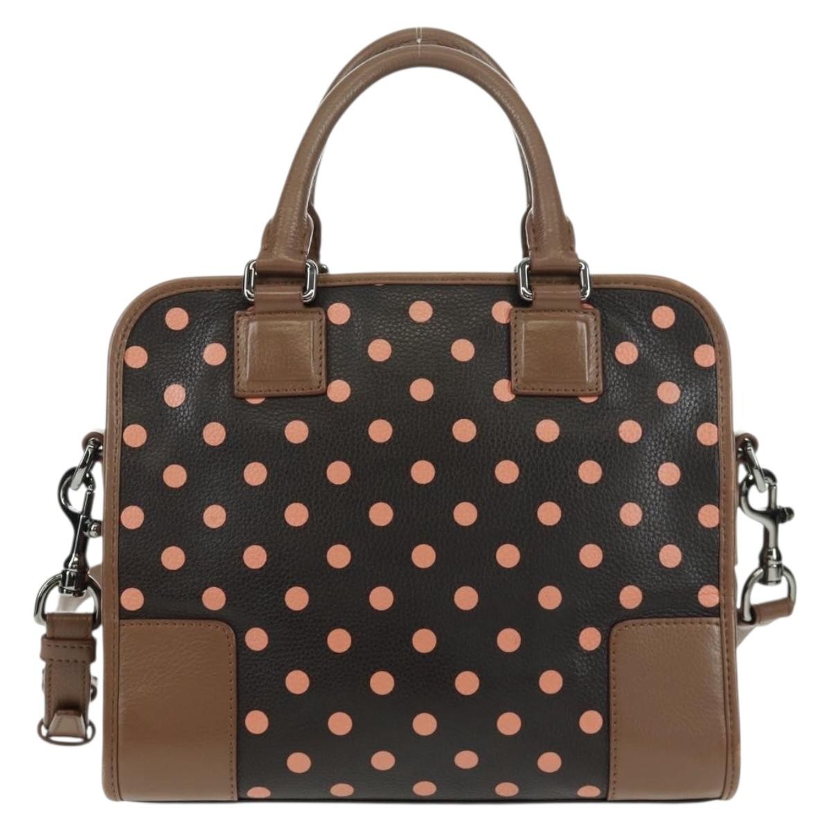 Loewe Cruz Bag Printed Leather Brown Leather Handbag (Authentic  )