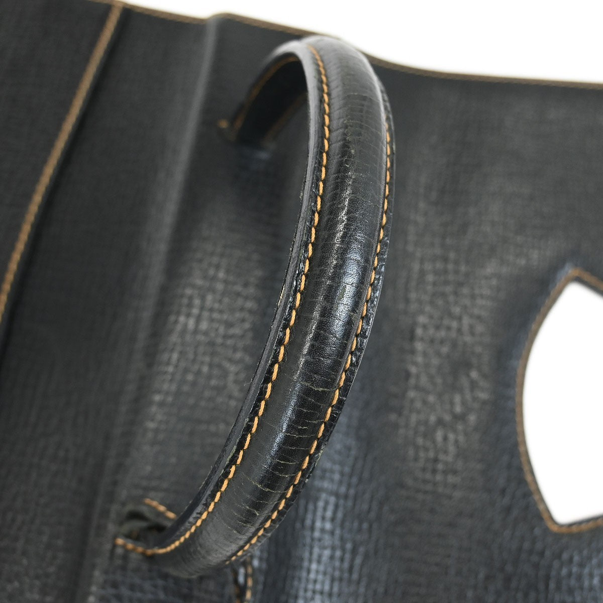 Loewe Barcelona Shoulder Bag Leather Black Leather Handbag (Authentic  )