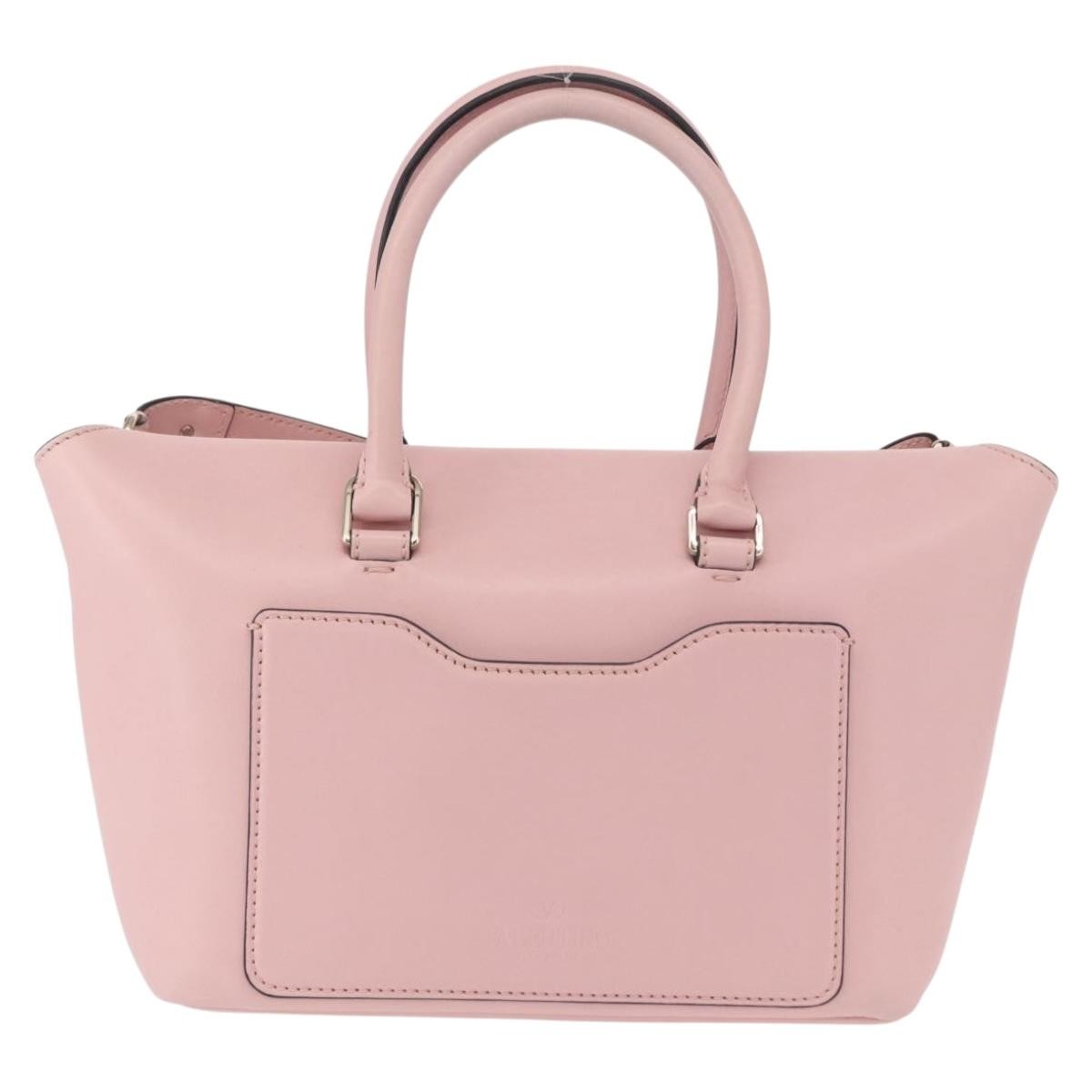 Valentino Garavani Demilune Flap Satchel Leather Pink Leather Handbag (Authentic  )