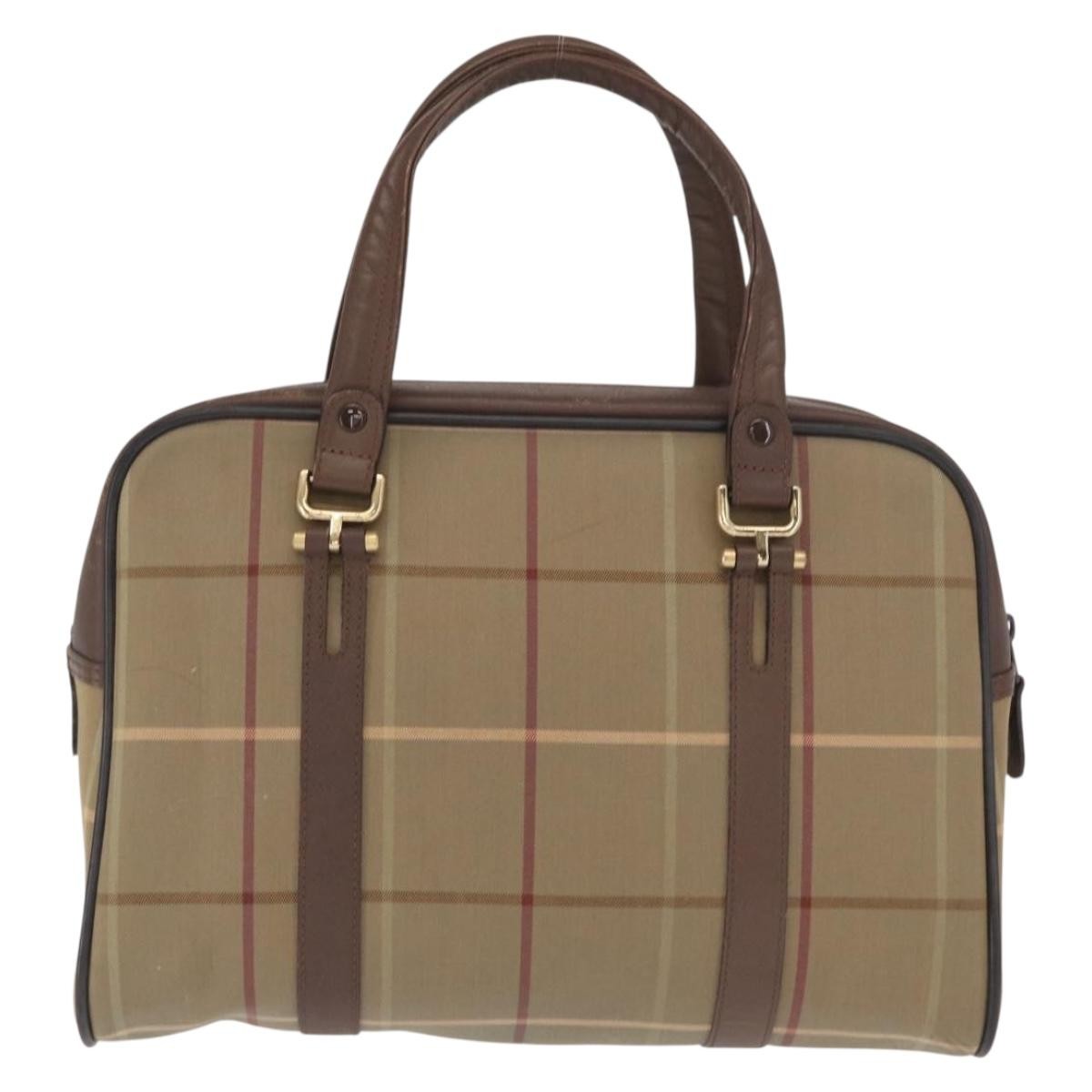 Burberry Nova Handbag Canvas Khaki Canvas Handbag (Authentic  )