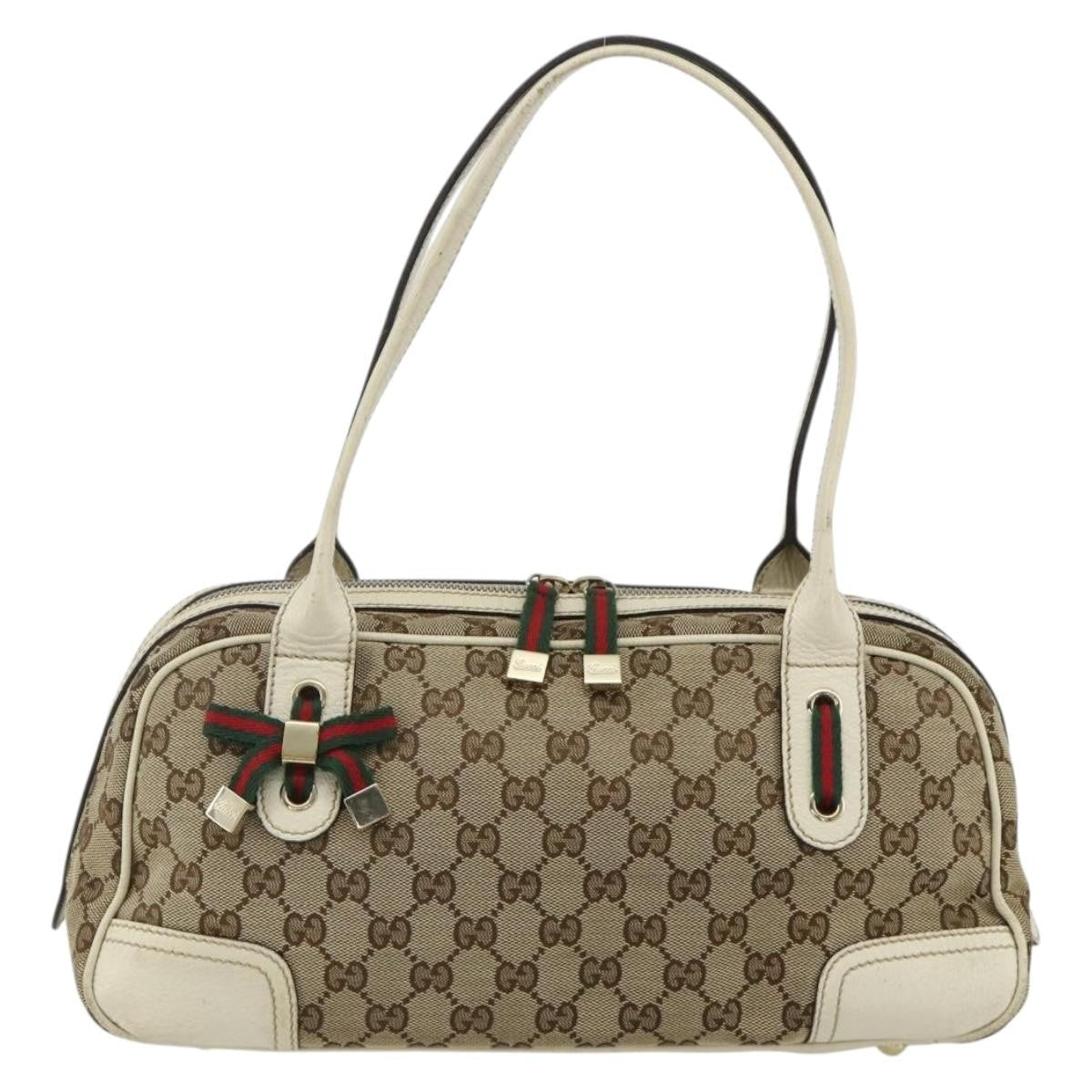Gucci Vintage Web Sherry Line Handbag Micro Gg Canvas Beige Canvas Handbag ( )