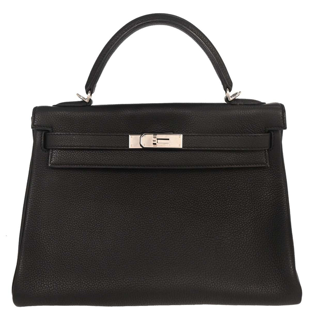 Hermes Kelly Handbag Black Togo With Gold Hardware Black Togo_Leather Handbag (Authentic  )