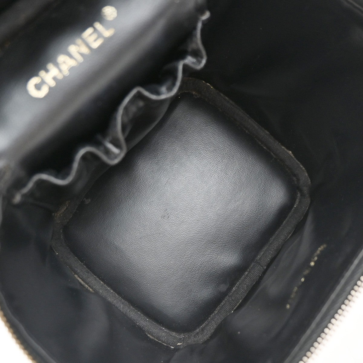 Chanel Vintage Timeless Cosmetic Case Caviar Black Leather Handbag (Authentic  )
