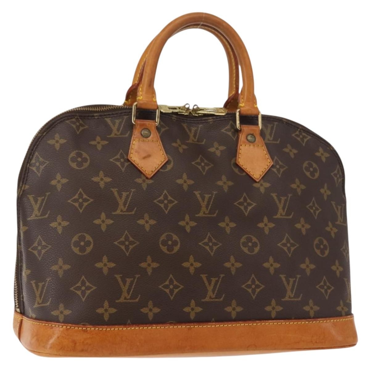Louis Vuitton Vintage Alma Handbag Monogram Canvas Brown Canvas Handbag (Authentic  )