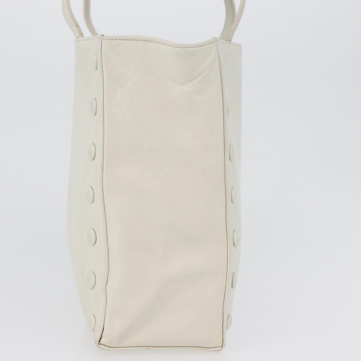 Celine Handbag Leather White Leather Handbag (Authentic  )