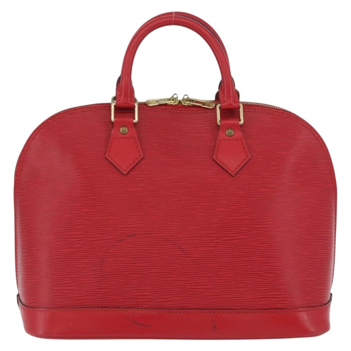 Louis Vuitton Alma Handbag Epi Leather Red Leather Handbag (Authentic  )