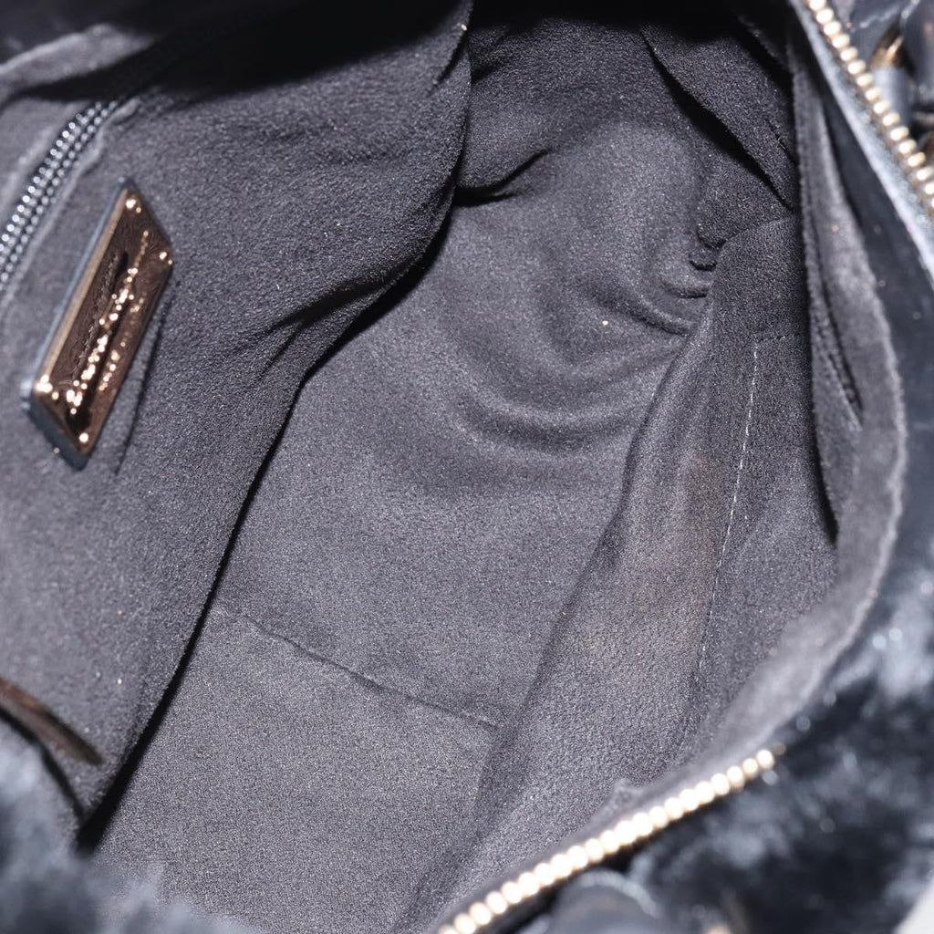 Salvatore Ferragamo Vala Handbag Suede Black Suede Handbag (Authentic  )