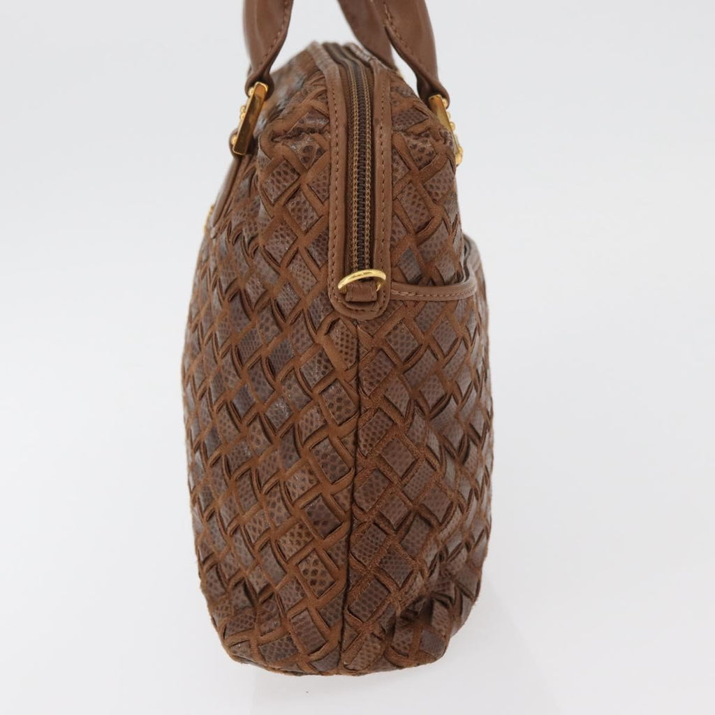 Bally Vintage Handbag Leather Brown Leather Handbag ( )