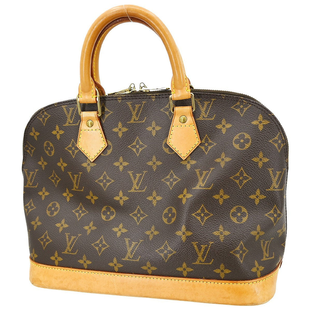 Louis Vuitton Alma Handbag Monogram Canvas Brown Canvas Handbag (Authentic  )