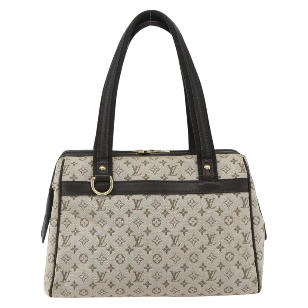 Louis Vuitton Josephine Handbag Mini Lin Khaki Canvas Handbag (Authentic  )