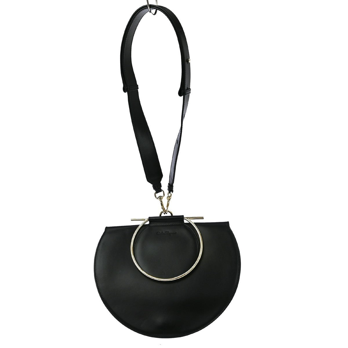 Salvatore Ferragamo Daphne Shoulder Bag Leather Black Leather Handbag ( )
