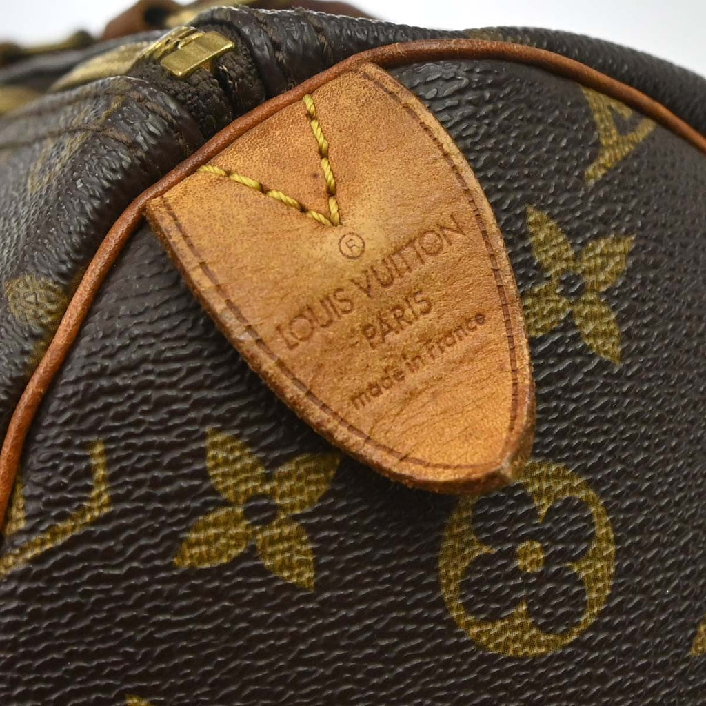 Louis Vuitton Speedy Handbag Monogram Canvas Brown Canvas Handbag ( )