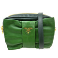 Prada Vintage Chain Shoulder Bag Leather Green Leather Handbag ( )