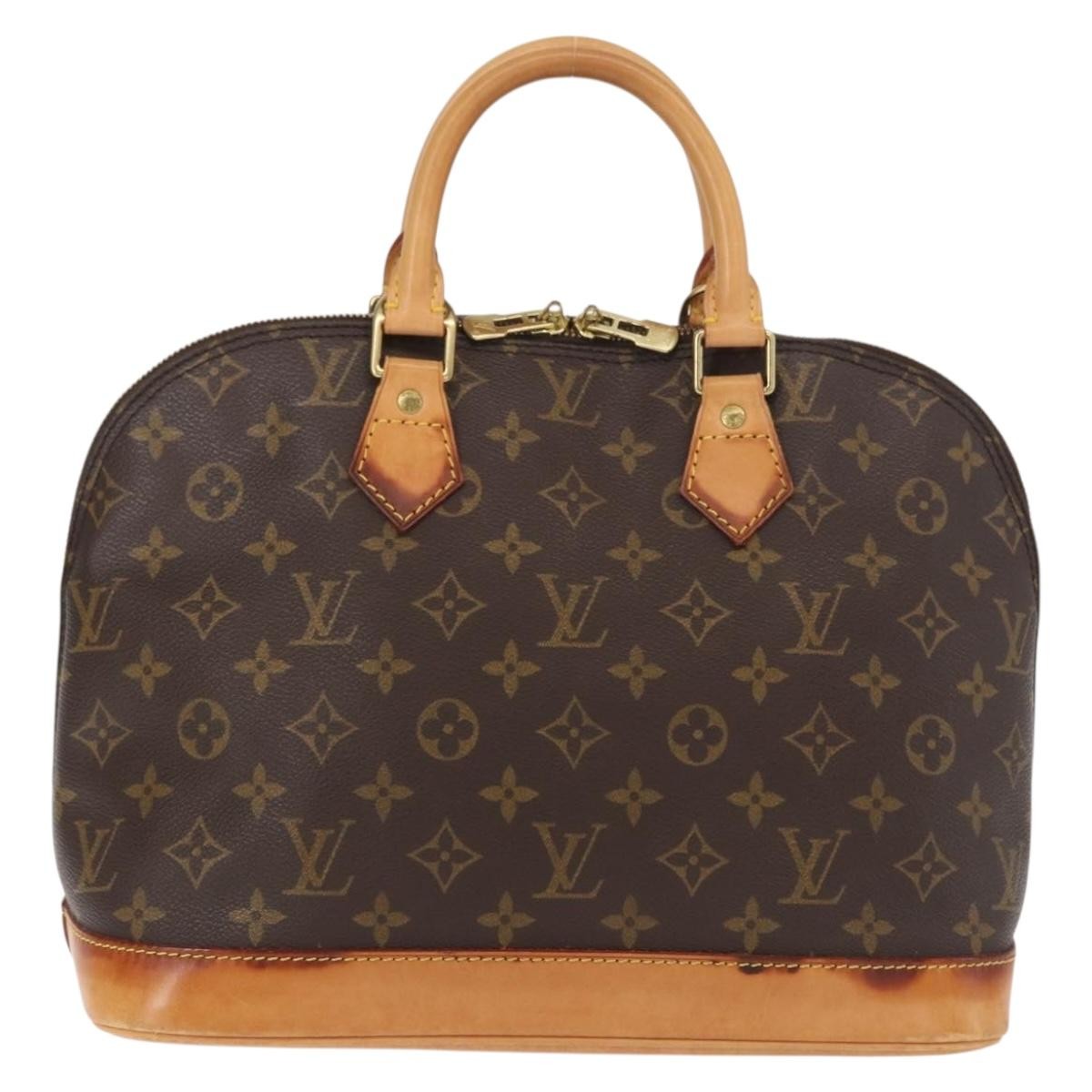 Louis Vuitton Alma Handbag Monogram Canvas Brown Canvas Handbag (Authentic  )