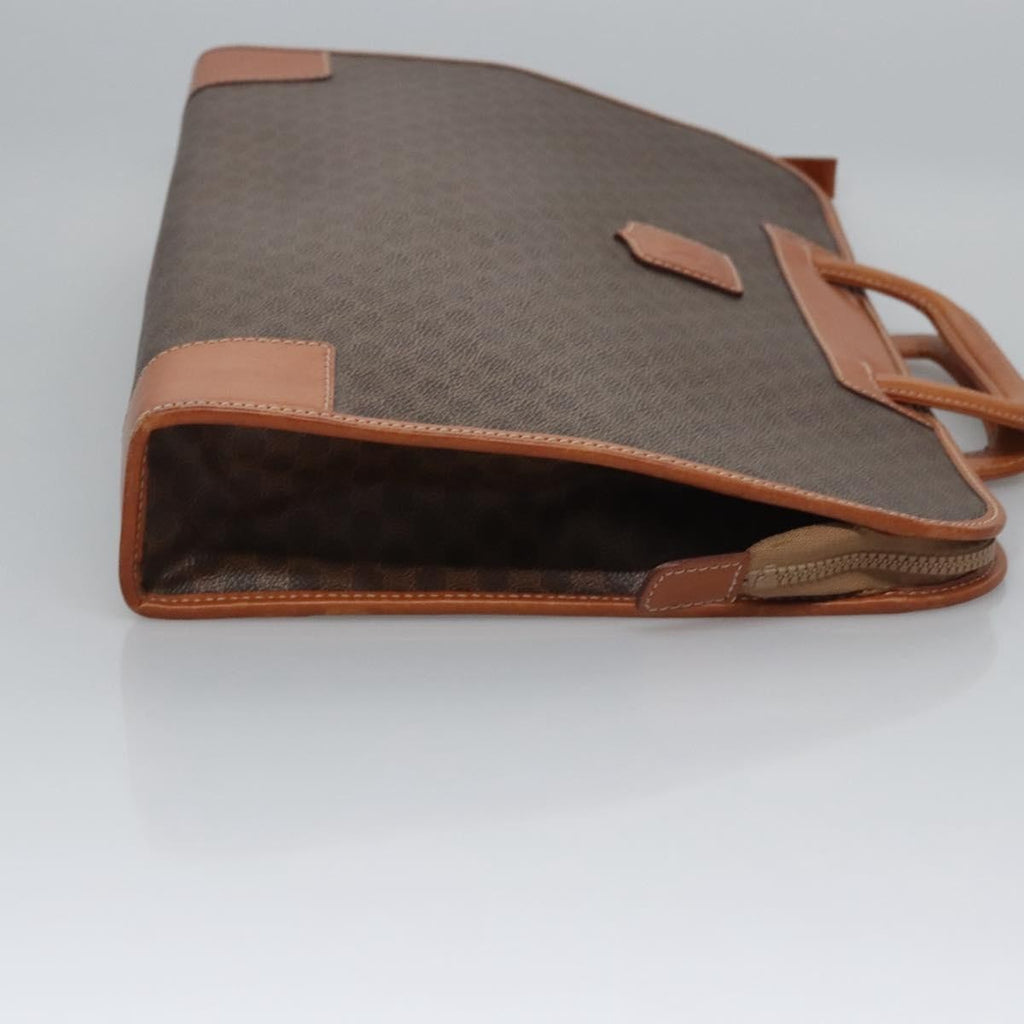 Celine Macadam Briefcase Canvas And Leather Brown Canvas Briefcase Bag (Authentic  )
